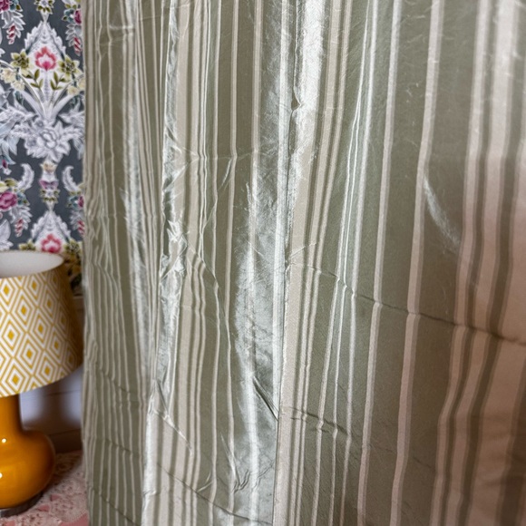 Restoration Hardware striped silk taffeta curtains 50”x92” set of 2 - Picture 1 of 7